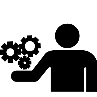 Three interconnected gears symbolizing problem solving and solutions.